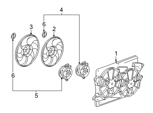 2013 GMC Terrain Cooling System, Radiator, Water Pump, Cooling Fan Fan Motor Diagram for 25952812
