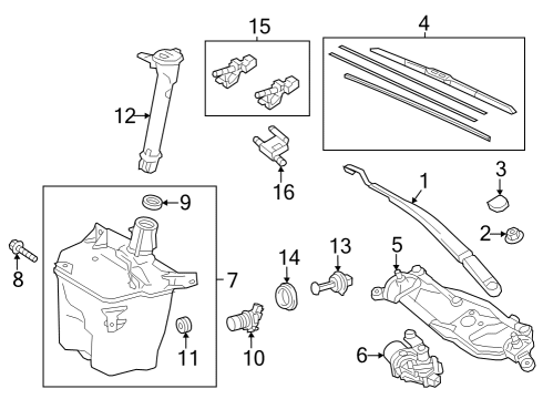 2019 Toyota Corolla Wiper & Washer Components Washer Reservoir Diagram for 8531502520