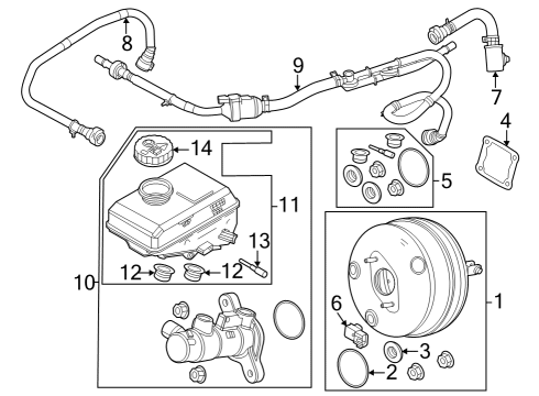 2021 Ford Bronco Hydraulic System BOOSTER ASY - BRAKE Diagram for MB3Z2005A