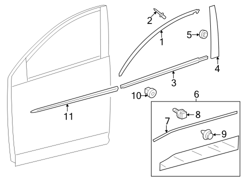 Exterior Trim - Front Door Applique Diagram for 757560A040
