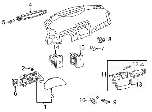 2008 Toyota Camry Instruments & Gauges Cluster Assembly Diagram for 8380006S40