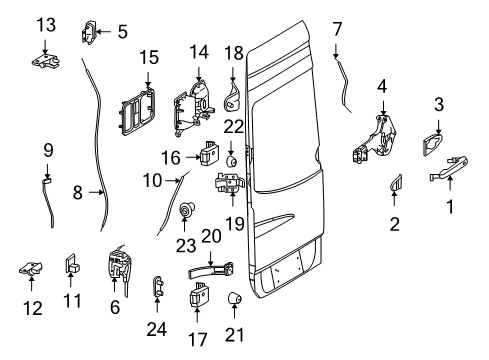 2009 Dodge Sprinter 3500 Rear Door Door Hinge Rear, Rear Right Lower Diagram for 68006563AA