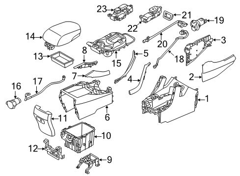 2018 Hyundai Santa Fe Heated Seats Cover Assembly-Console Rear Diagram for 846702W000UNB
