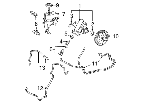 2007 Saturn Aura P/S Pump & Hoses Inlet Hose Diagram for 19369687