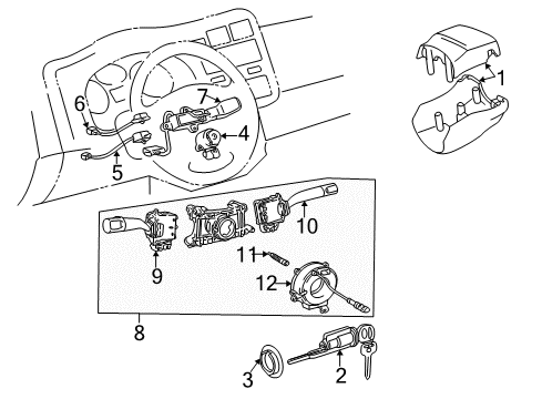1999 Toyota RAV4 Cruise Control System Module Diagram for 882400W022