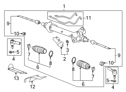 2013 Buick Enclave P/S Pump & Hoses, Steering Gear & Linkage Lower Shield Diagram for 22797799