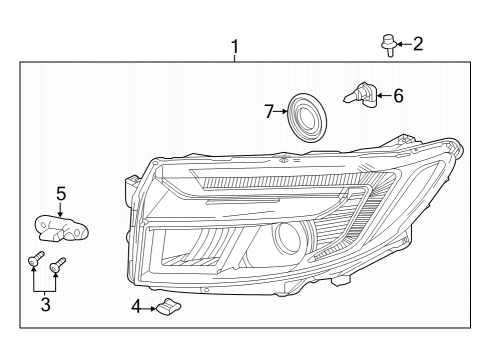 2022 Honda Passport Headlamps CLIP, L Diagram for 33155T6ZA01