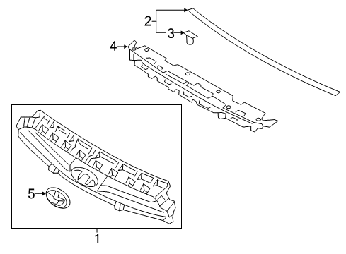 2015 Hyundai Genesis Coupe Grille & Components Symbol Mark Emblem Diagram for 863412M300