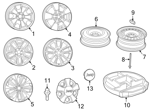 2022 Jeep Cherokee Wheels Screw-HEXAGON Head Diagram for 6511051AA