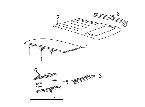 2013 Audi TT Quattro Roof & Components Windshield Header Diagram for 1L2Z7803418AA