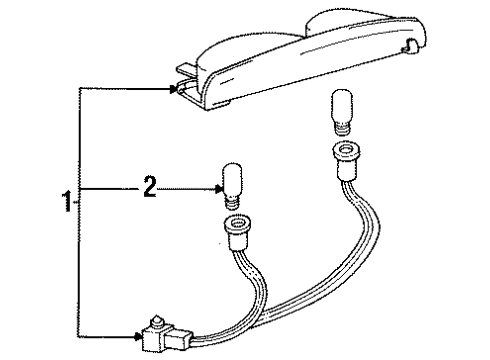 1992 Lexus LS400 Bulbs Lamp Assy, Center Stop Diagram for 8157050011