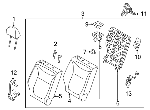 2017 Kia Soul Rear Seat Components Pad Assembly-Rear Seat Back Diagram for 89450B2010