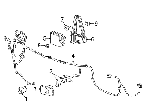 2021 GMC Acadia Parking Aid HARNESS ASM-FRT OBJECT ALARM SEN WRG Diagram for 85556174