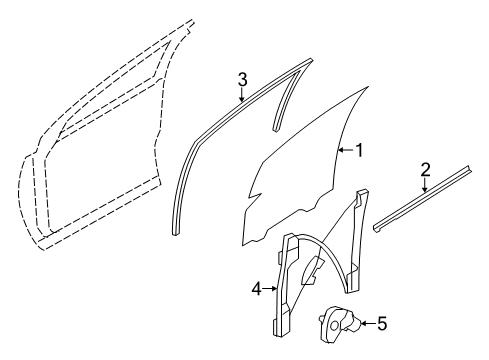 2007 Ford Edge Front Door Run Channel Diagram for 9T4Z7821597B