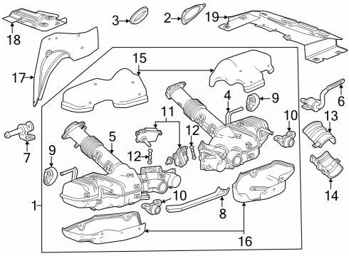 Exhaust Components Heat Shield Diagram for 84926404