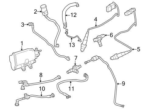 Emission Components FUEL TANK BREATHER LINE Diagram for 13908665249