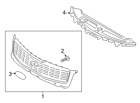 2021 Kia Telluride Grille & Components Pad U Diagram for 86391S9000
