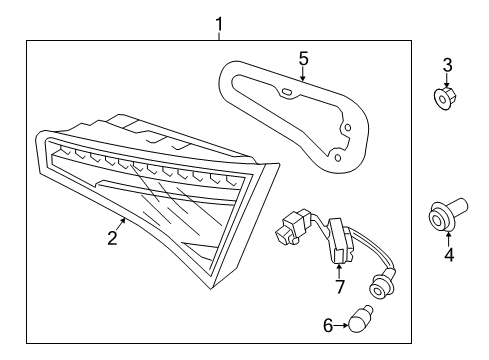 2013 Kia Optima Backup Lamps Lens & Housing-Rear Combination Inside Diagram for 924144U100