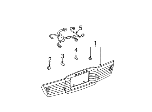 2003 Buick LeSabre Backup Lamps Back Up Lamp Assembly Diagram for 19208063