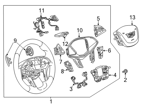 2018 Cadillac XT5 Steering Column & Wheel, Steering Gear & Linkage Steering Wheel Diagram for 84214024