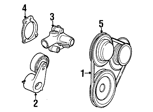 1994 Ford Ranger Belts & Pulleys Gasket Diagram for E8ZZ8507A
