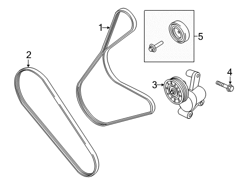 2013 Ford Escape Belts & Pulleys Serpentine Tensioner Diagram for BM5Z6A228A
