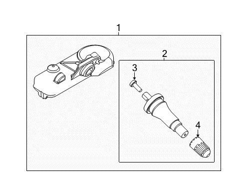 2020 Ford Transit-150 Tire Pressure Monitoring Tire Pressure Sensor Diagram for JX7Z1A189C