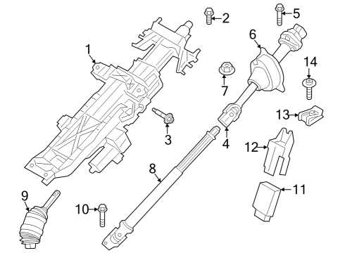 Steering Column Assembly HEX BOLT Diagram for 32306894140