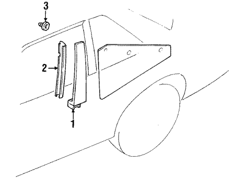 1990 Nissan 240SX Exterior Trim - Pillars, Rocker & Floor Screw Diagram for 0145400351