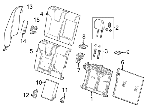 2020 Buick Encore GX Rear Seat Components Seat Cushion Pad Clip Diagram for 42724438