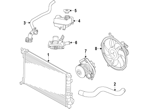 2018 Fiat 500L Cooling System, Radiator, Water Pump, Cooling Fan Resistor-Radiator Fan Diagram for 68202035AA
