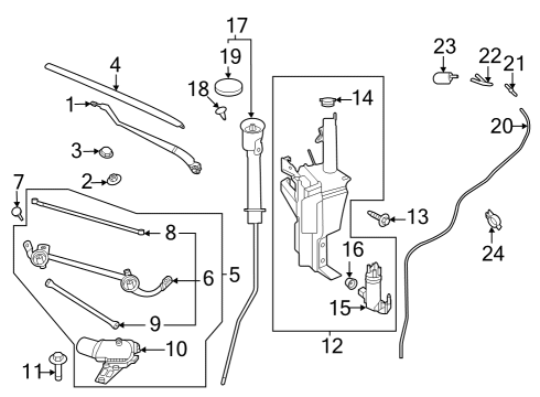 Wipers Bolt Diagram for 01121A6091