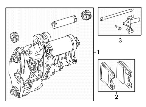 2022 Cadillac CT4 Parking Brake CALIPER ASM-PARK BRK Diagram for 13554351