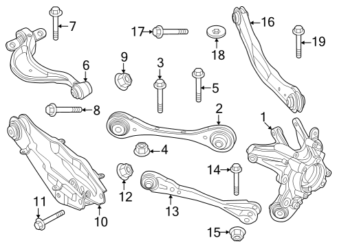 Rear Suspension, Lower Control Arm, Upper Control Arm, Ride Control, Stabilizer Bar, Suspension Components Relay, Make Contact, Black Diagram for 61366901469