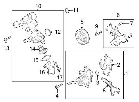 2020 Ford Police Interceptor Utility Water Pump Inner Housing Diagram for BR3Z8501D