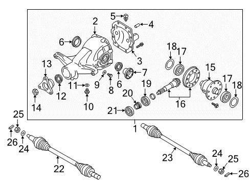 2017 Genesis G90 Axle & Differential - Rear Case Assembly-Differential Diagram for 530203C300