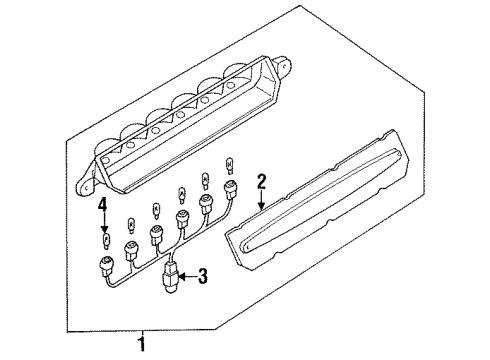 1995 Nissan 240SX Bulbs High Mounting Stop Lamp Socket Assembly Diagram for 2659770F00