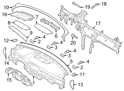 Cluster & Switches, Instrument Panel Pad U Diagram for 84714S9000