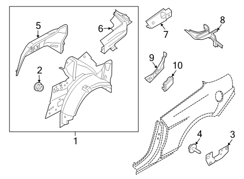 Inner Structure - Quarter Panel Inner Wheelhouse Diagram for FR3Z6327886A