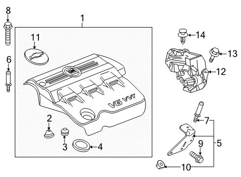2012 Chevrolet Captiva Sport Engine Appearance Cover Engine Cover Bolt Diagram for 11561786