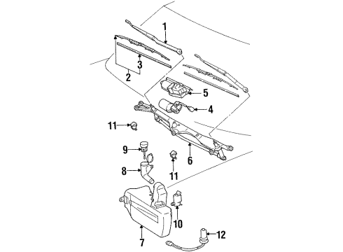 1996 Lexus SC300 Wiper & Washer Components Wiper Blade Rubber Diagram for 8521430250