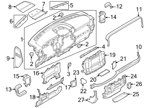 Instrument Panel Components COVER ASY Diagram for PC3Z26043C54AA