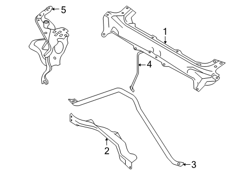 2006 BMW 760Li Radiator Support Support, Front Panel Diagram for 51717036326