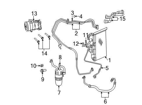 2012 Dodge Avenger A/C Condenser, Compressor & Lines Screw-ACCUMULATOR Bracket Diagram for 5189379AB