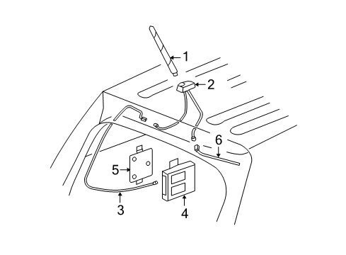 2008 Pontiac Torrent Antenna & Radio Bracket Diagram for 15807086