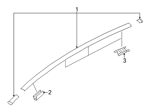 Exterior Trim - Roof Roof Molding Front Clip Diagram for SU00304499