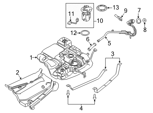 2011 Lincoln MKX Senders Tank Strap Diagram for BT4Z9092C