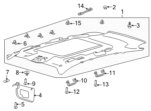 2018 Ford Escape Interior Trim - Roof Sunvisor Retainer Clip Diagram for W790266S901