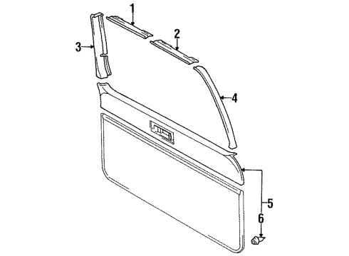 1997 Toyota Land Cruiser Interior Trim - Lift Gate Window Trim Diagram for 679386001003