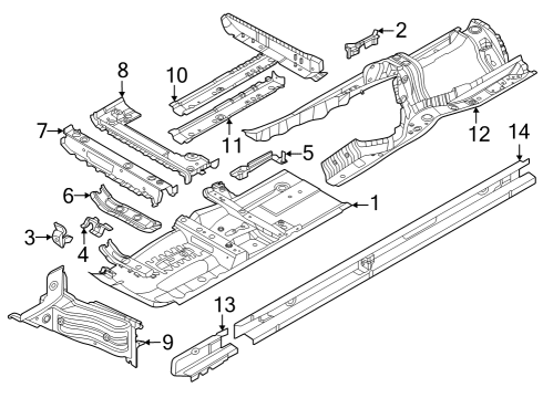 Floor LEFT FRONT SEAT CONSOLE Diagram for 41007487115